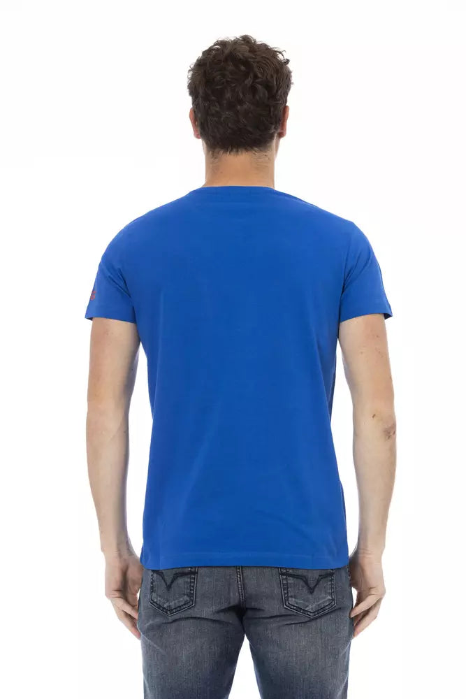 Blue Cotton Men's T-Shirt