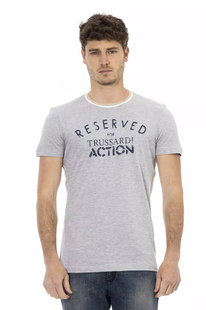 Gray Cotton Men T-Shirt