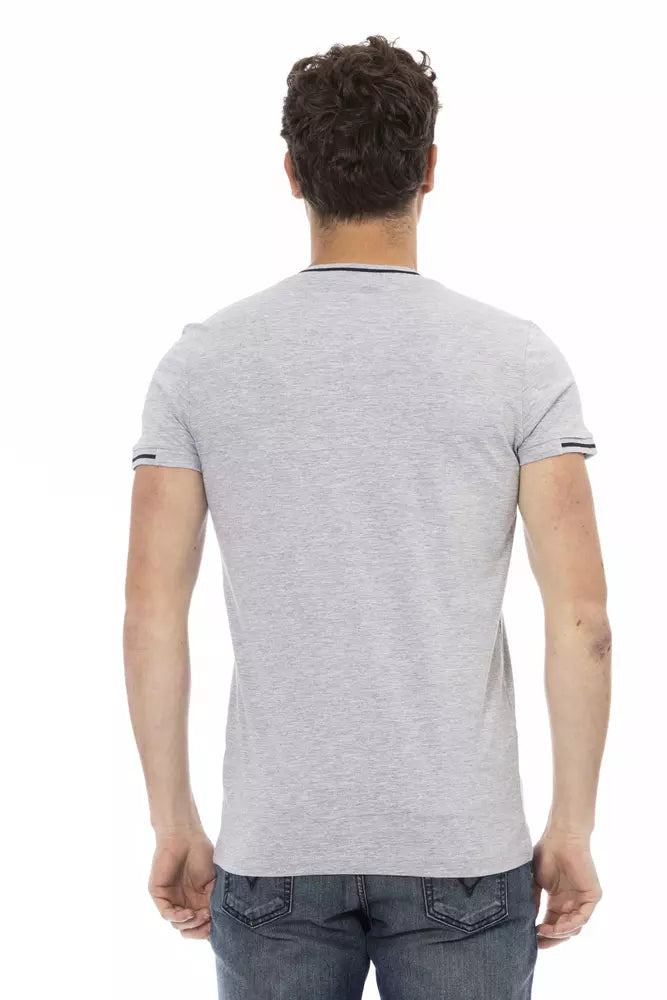 Gray Cotton Men T-Shirt