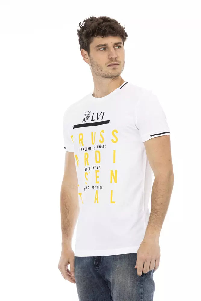 White Cotton Men T-Shirt