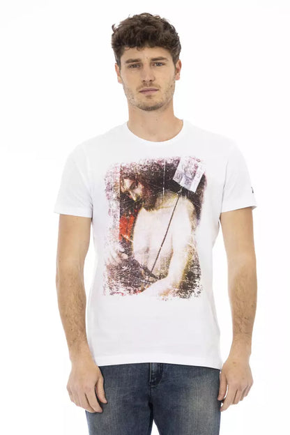 White Cotton Men T-Shirt