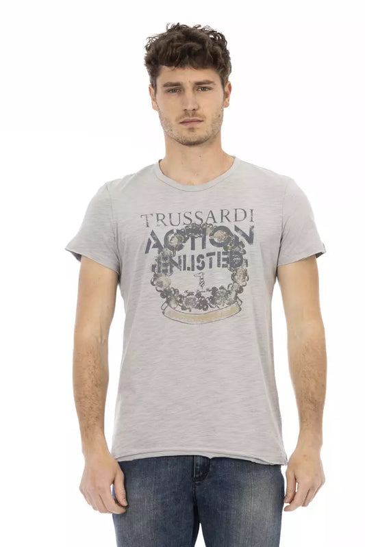 Gray Cotton Men T-Shirt