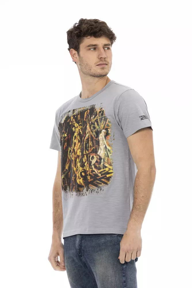 Gray Cotton Men T-Shirt