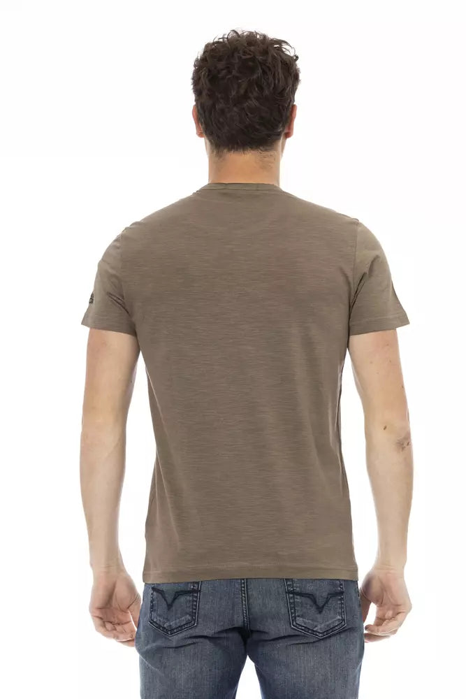 Brown Cotton Men T-Shirt