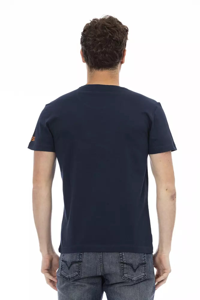 Blue Cotton Men T-Shirt