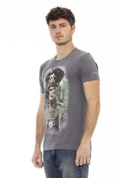 Gray Cotton Men T-Shirt