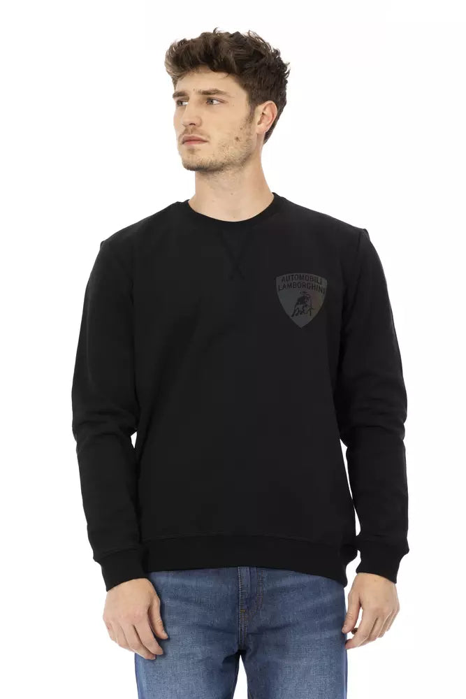 Black Cotton Men Sweater