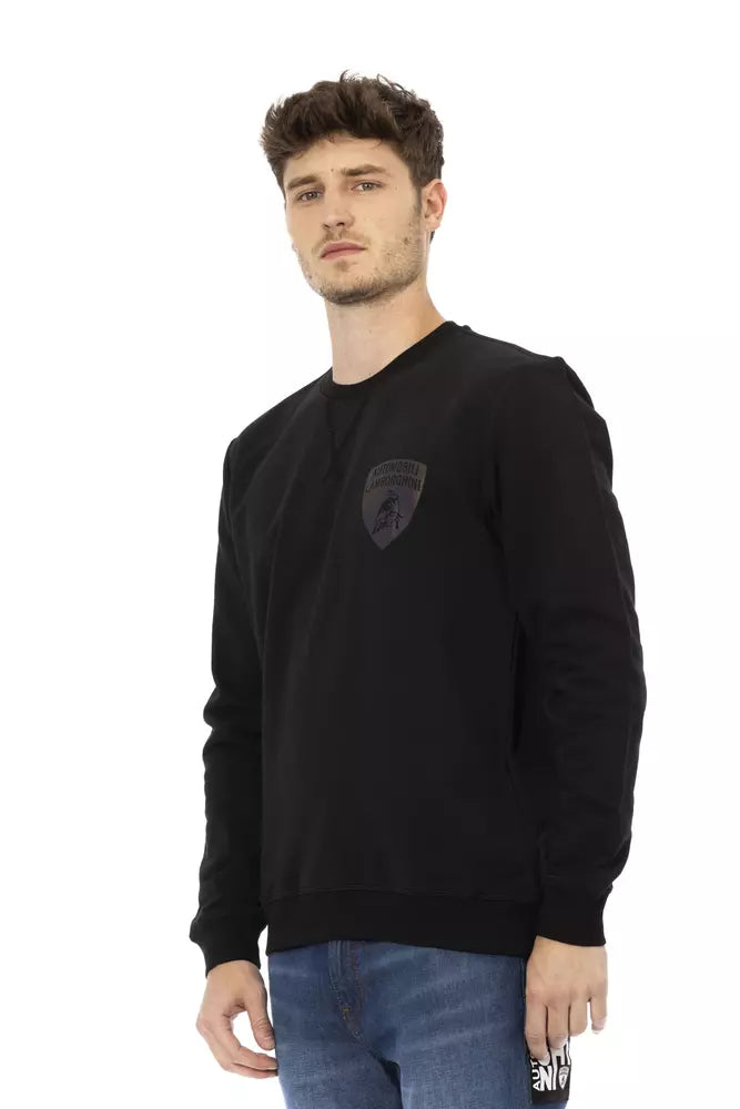 Black Cotton Men Sweater