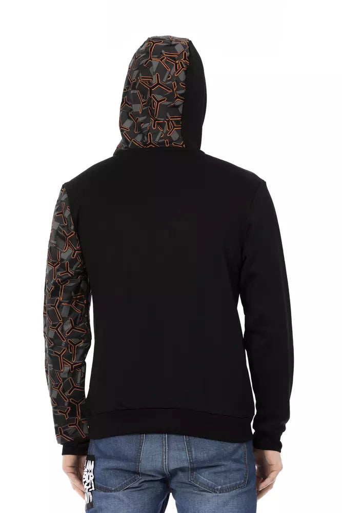 Black Cotton Men's Hoodie