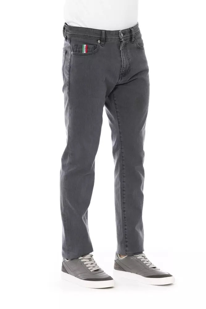 Gray Cotton Men Jeans