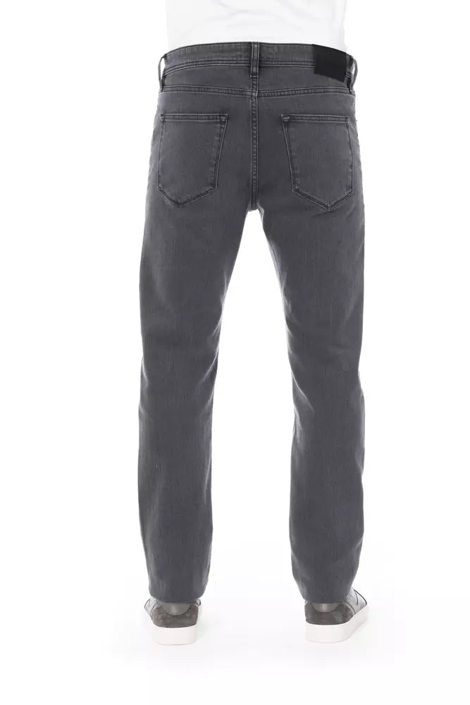 Gray Cotton Men Jeans