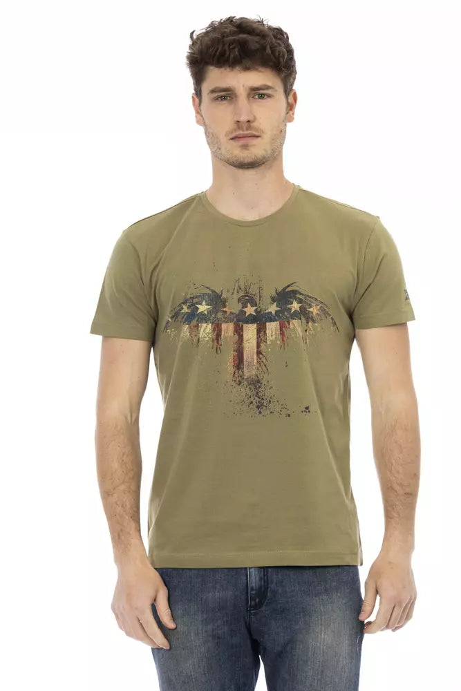 Green Cotton Men T-Shirt