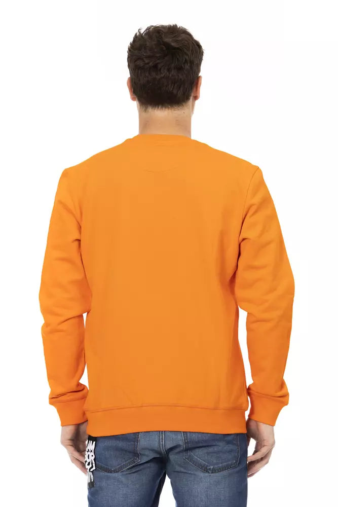 Orange Cotton Men Sweater