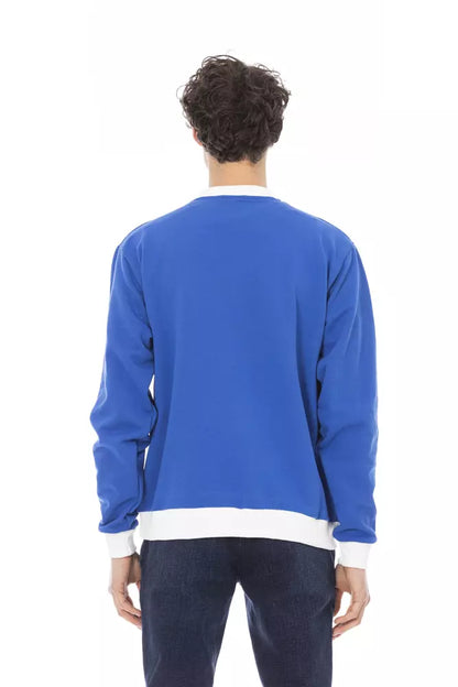 Blue Cotton Men Sweater