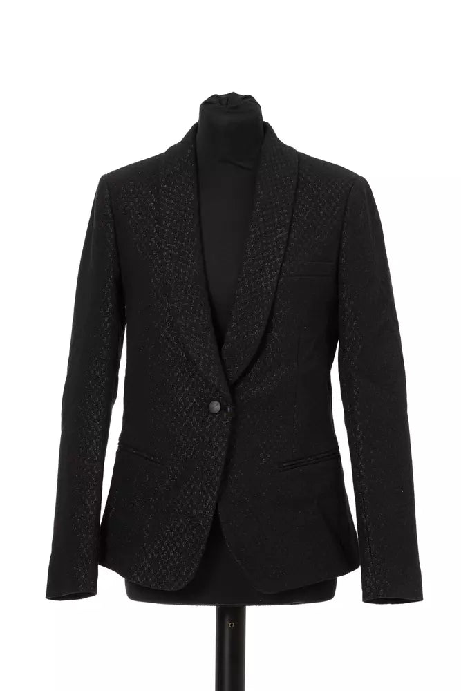 Black Cotton Women Blazer