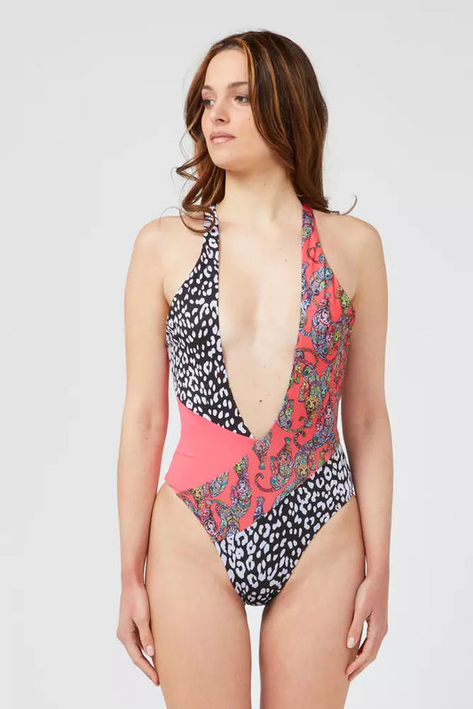 Fuchsia Polyester Women Swimsuit