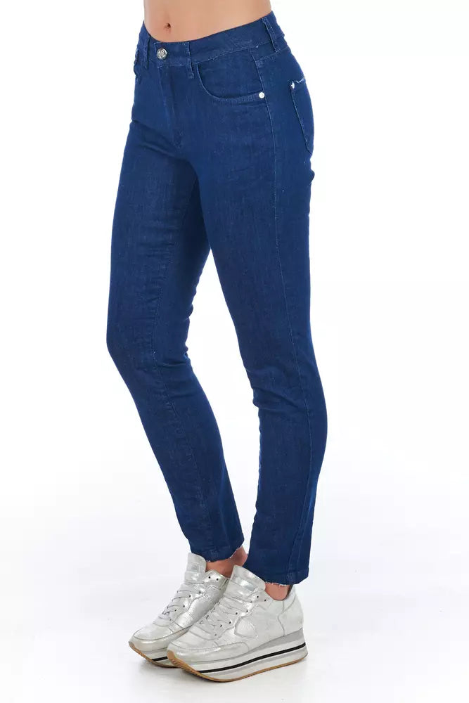 Blue Cotton Women Jeans