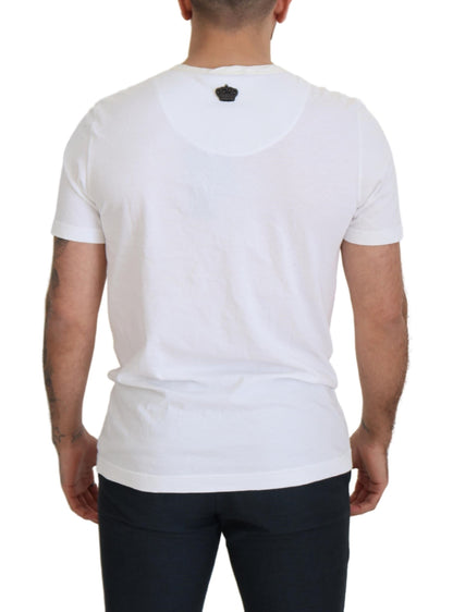 Elegant White Crewneck Cotton Silk Tee