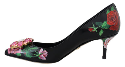 Elegant Floral Crystal Pumps