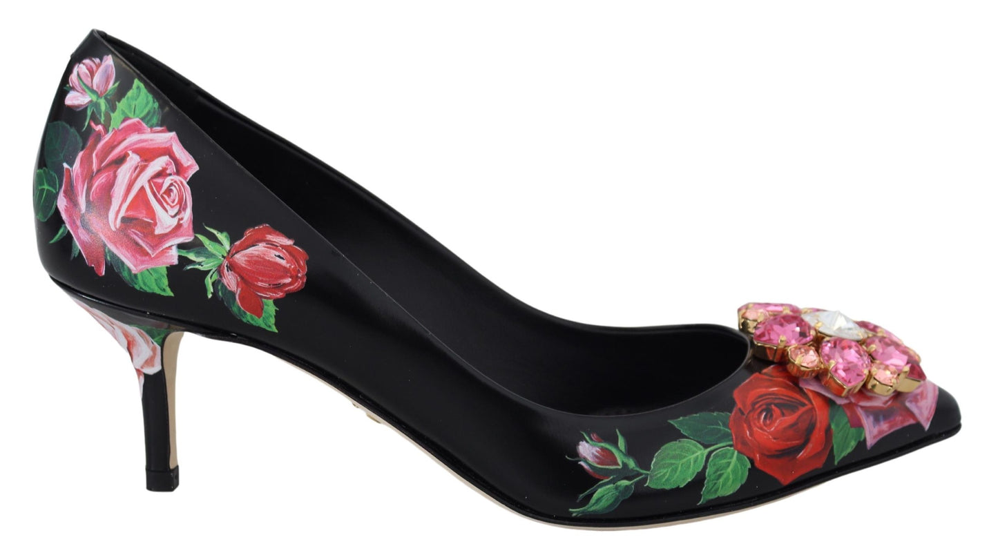 Elegant Floral Crystal Pumps