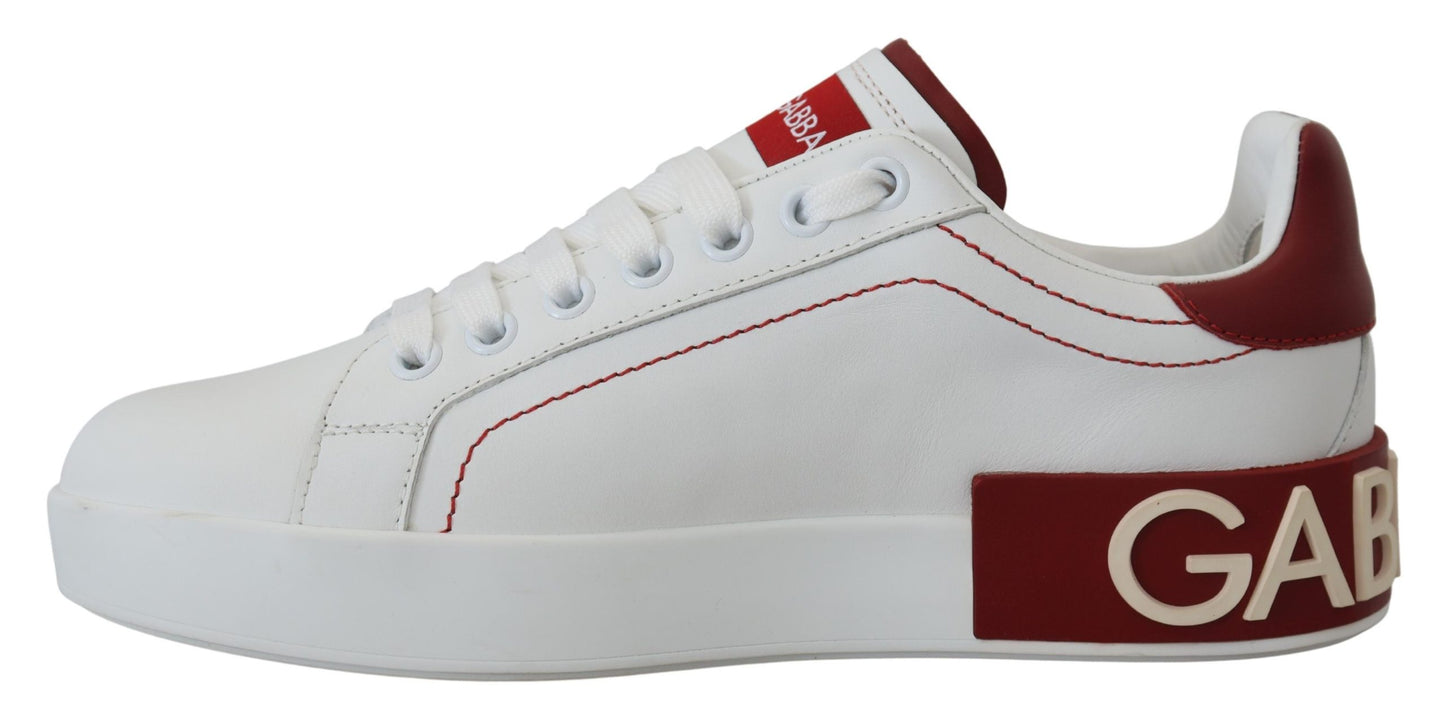 Chic White Portofino Leather Sneakers