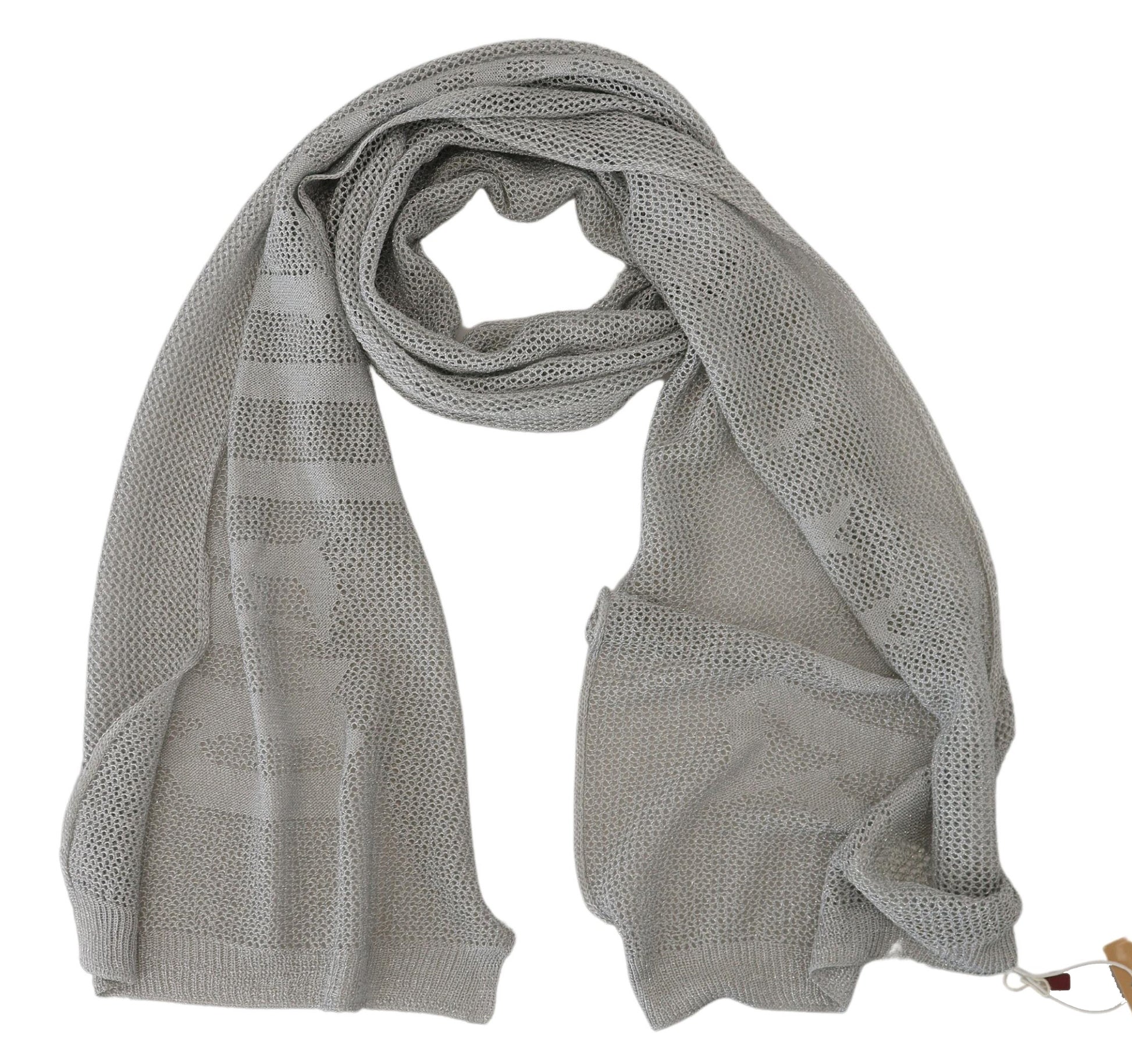 Elegant Gray Knitted Designer Scarf