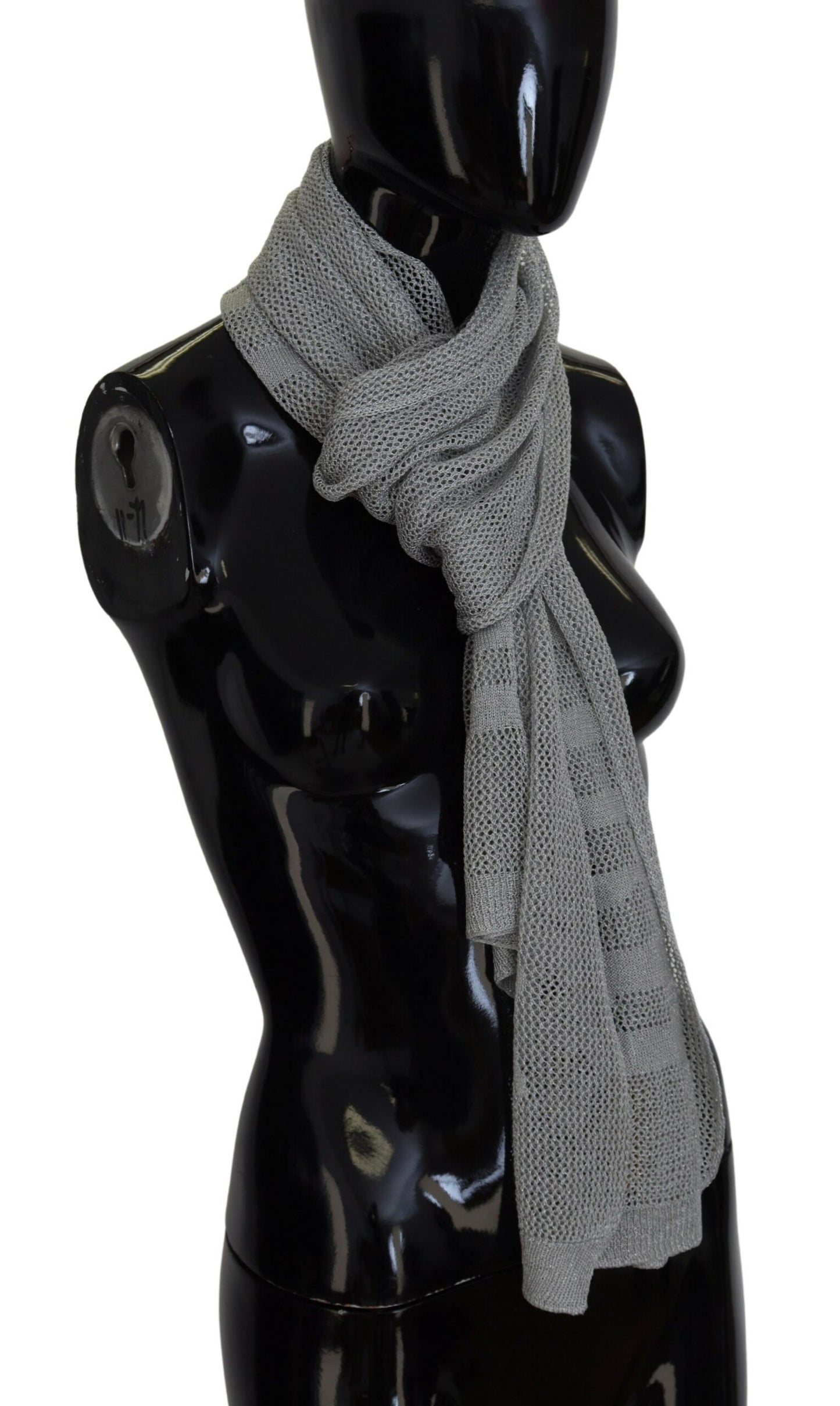 Elegant Gray Knitted Designer Scarf