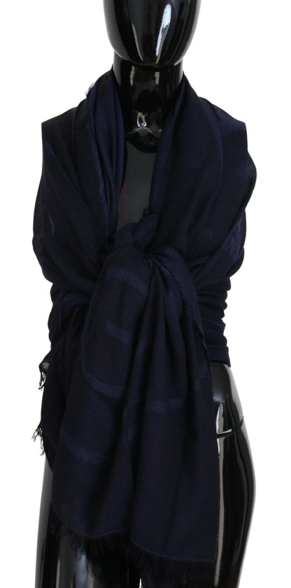 Elegant Fringed Wool Blend Scarf