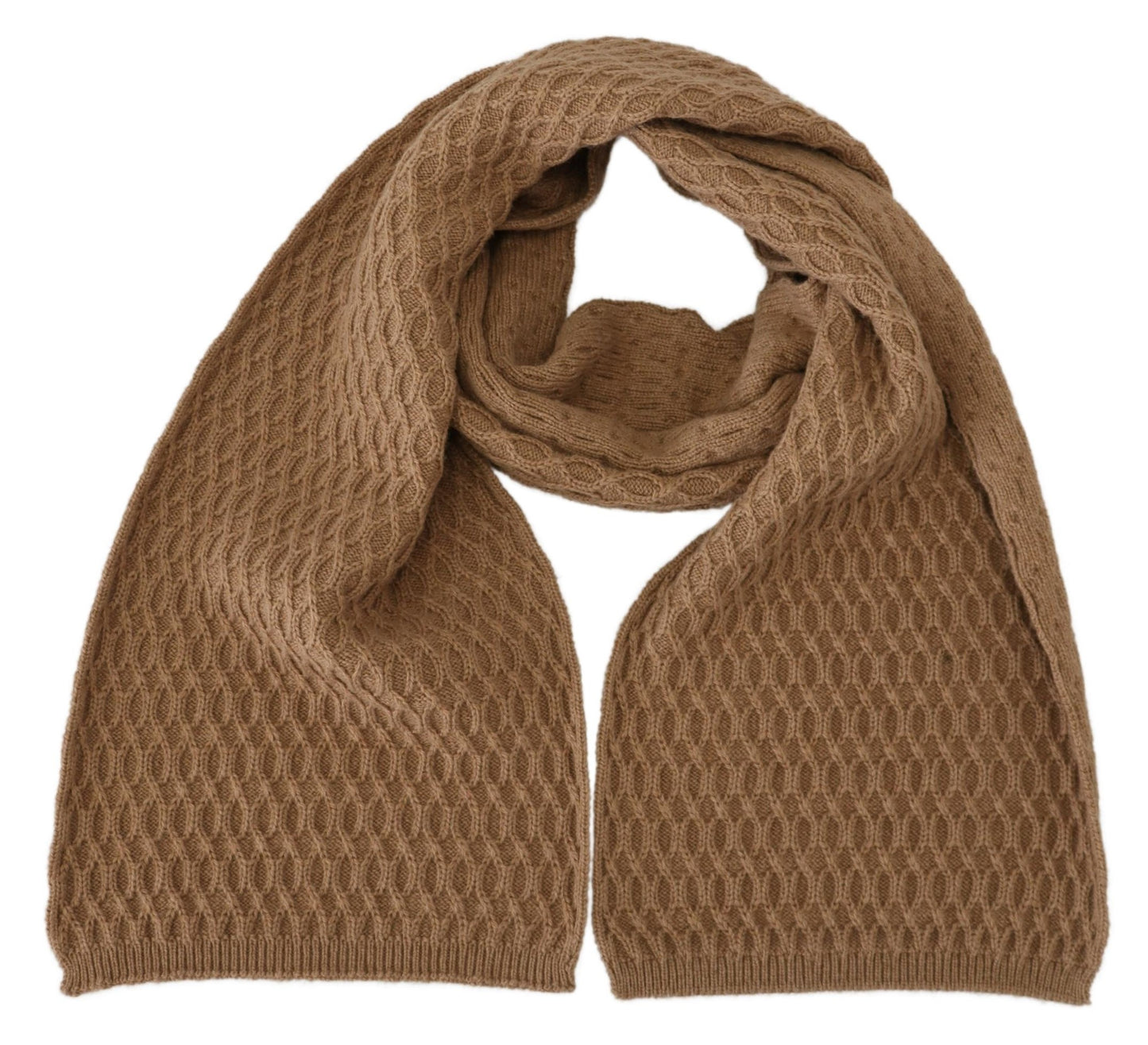 Elegant Dark Brown Knitted Scarf