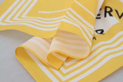 Elegant Yellow Cotton Square Scarf