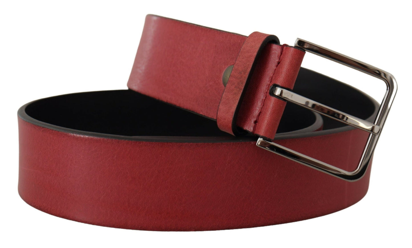 Elegant Grosgrain Leather Belt with Silver Buckle