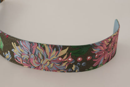 Multicolor Leather Logo Buckle Belt