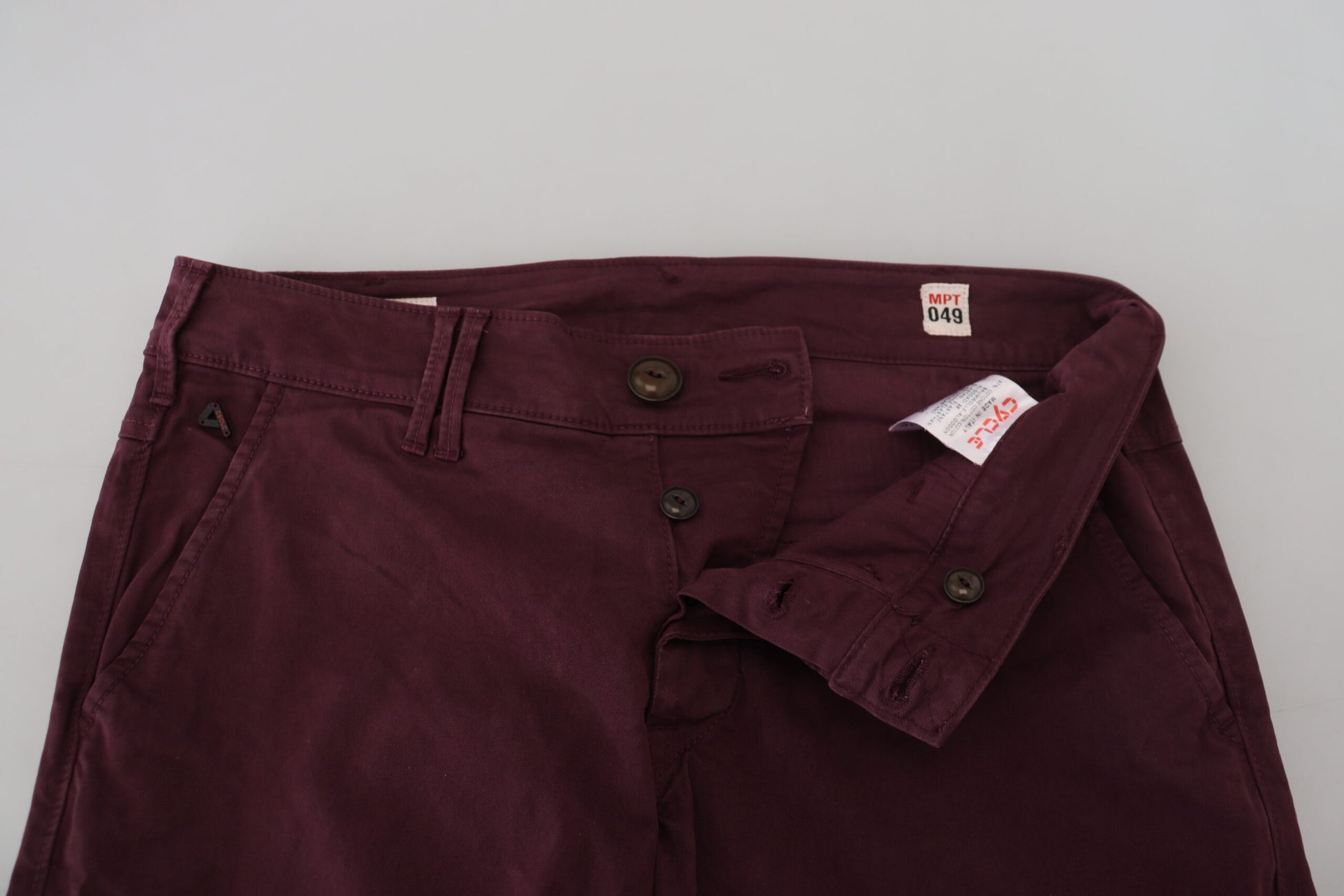 Maroon Skinny Fit Cotton Pants