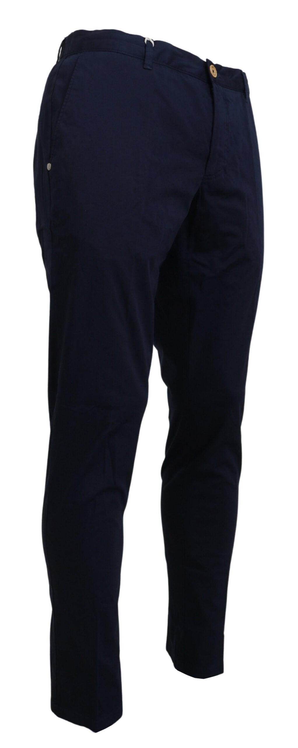 Elegant Dark Blue Slim Chino Pants