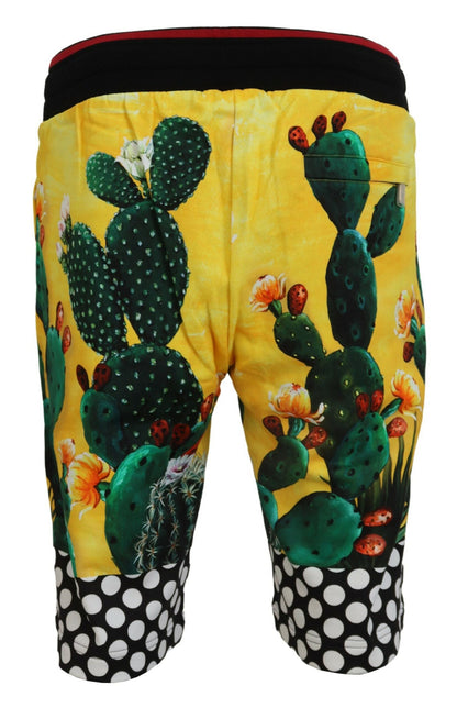 Multicolor Cactus Print Sweat Shorts