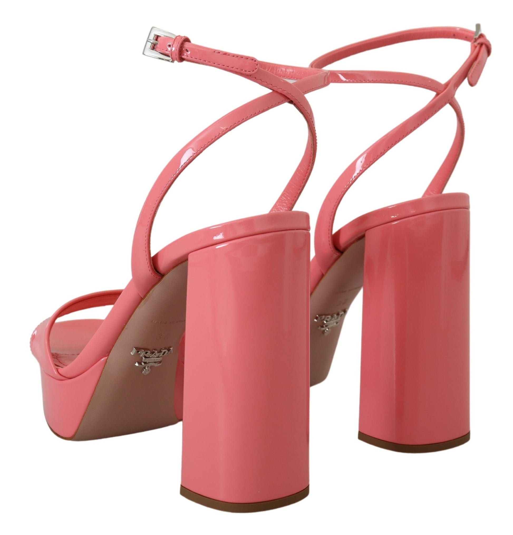 Chic Pink Patent Leather Platform Sandals