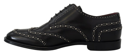 Elegant Studded Black Derby Shoes