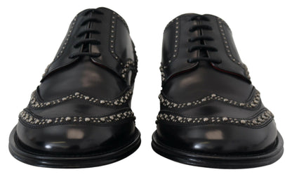 Elegant Studded Black Derby Shoes