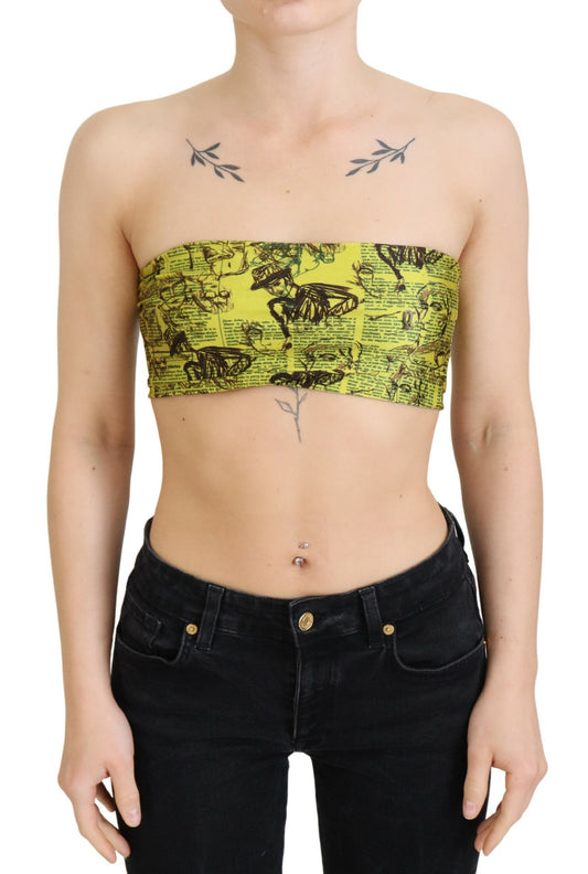 Chic Cropped Stretch Top Bra in Multicolor Print