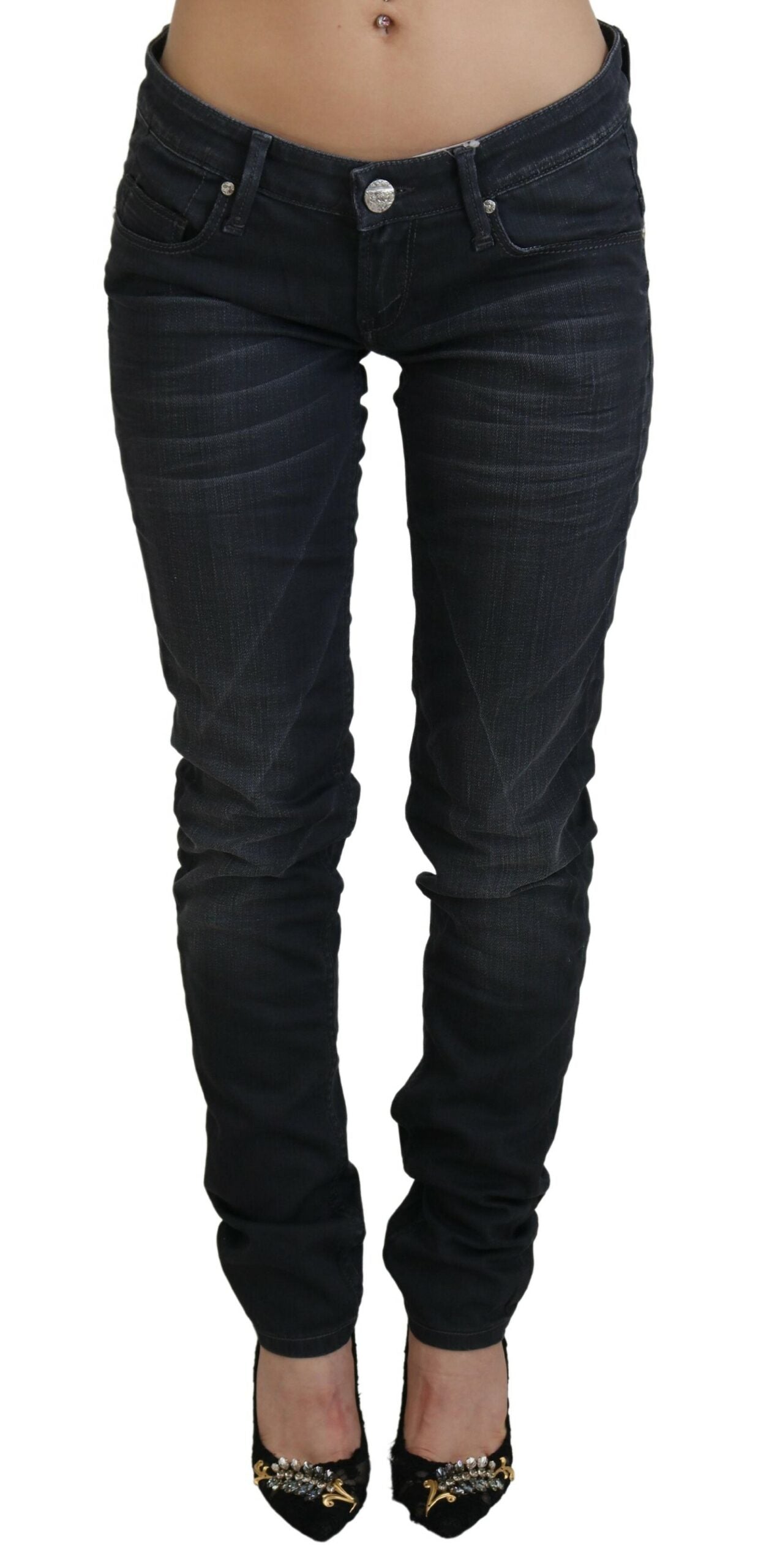 Sleek Black Washed Slim Fit Denim