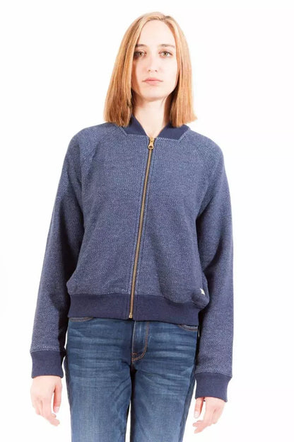 Blue Cotton Women Sweater