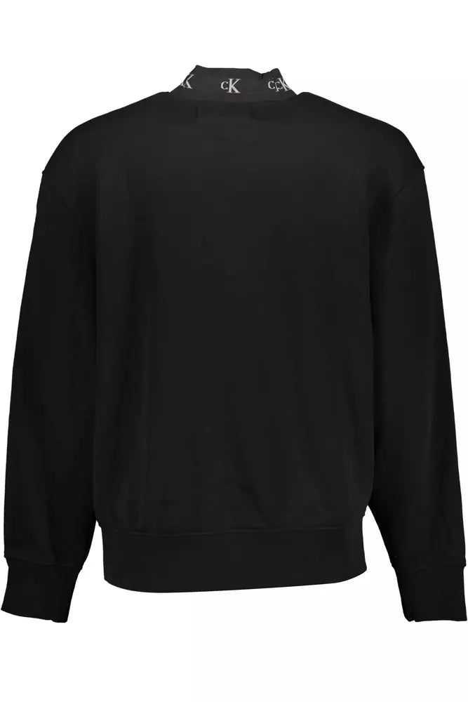 Black Cotton Men Sweater