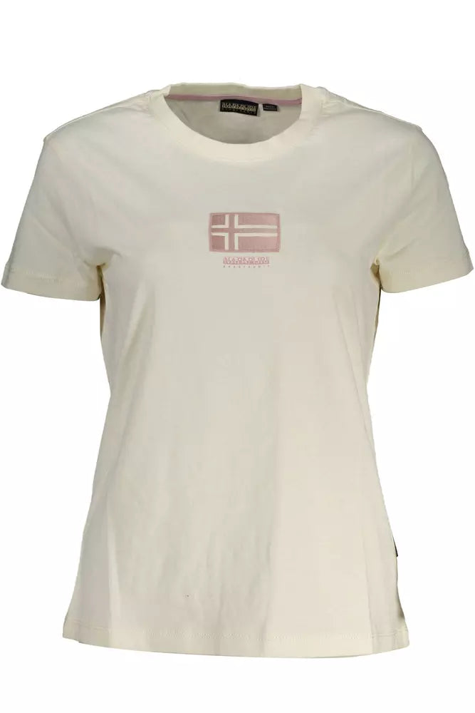 White Cotton Women T-Shirt