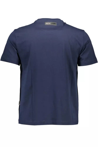 Blue Cotton Men T-Shirt