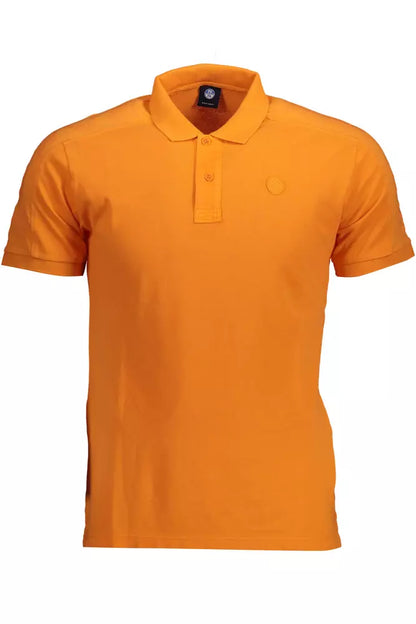 Orange Cotton Men Polo Shirt