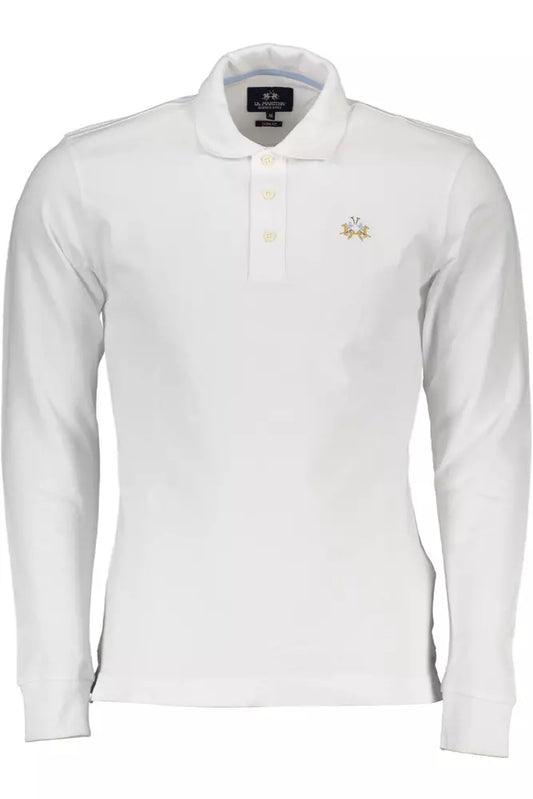 White Cotton Men Polo Shirt