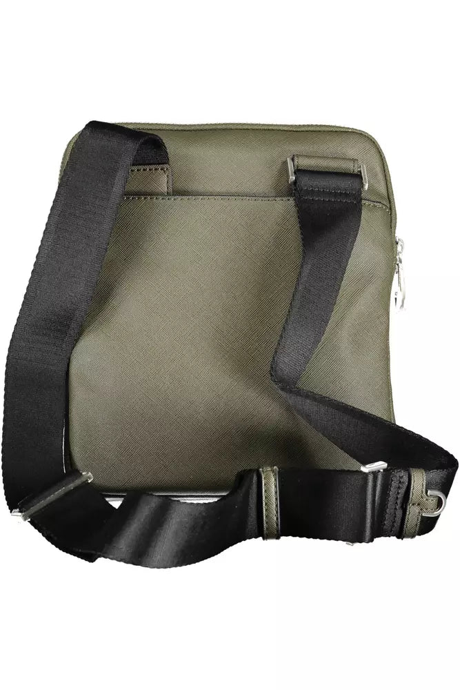 Green Polyamide Men Shoulder Bag