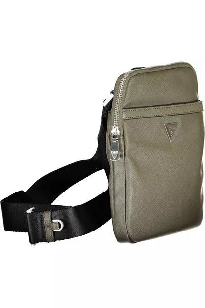 Green Polyamide Men Shoulder Bag