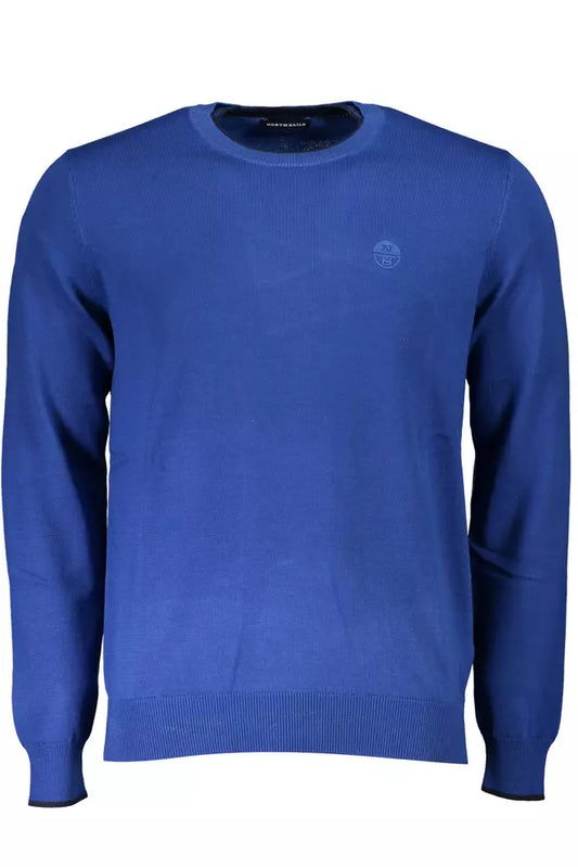 Blue Cotton Men Sweater