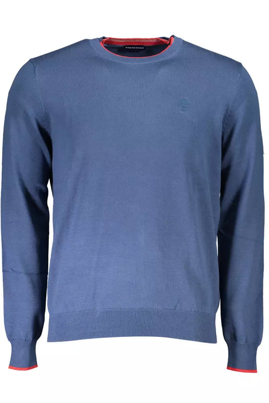 Blue Cotton Men Sweater